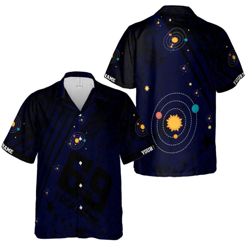 Personalized Space Stripe Burst Hawaiian Shirt Premium grade