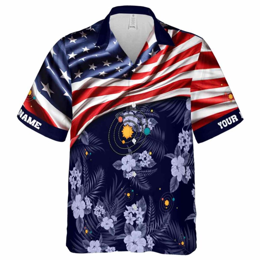 Personalized Space US Flag Themed Hawaiian Shirt Fashion forward