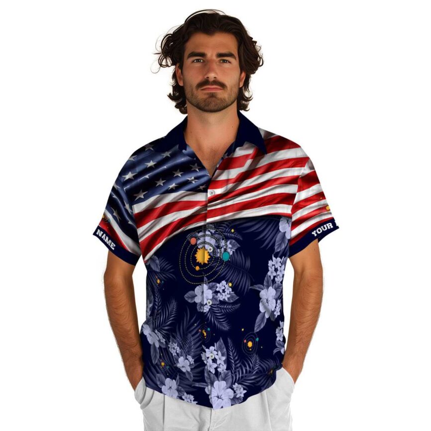 Personalized Space US Flag Themed Hawaiian Shirt New Arrival