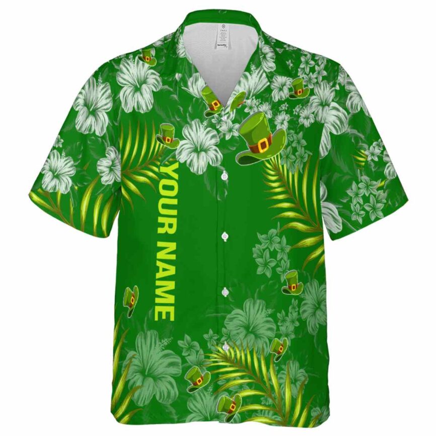 Personalized St Patricks Day Hibiscus Pattern Hawaiian Shirt Fashion forward