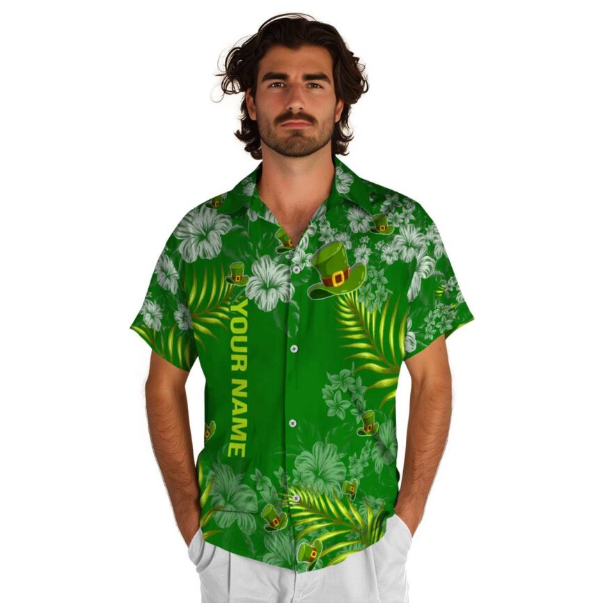 Personalized St Patricks Day Hibiscus Pattern Hawaiian Shirt New Arrival