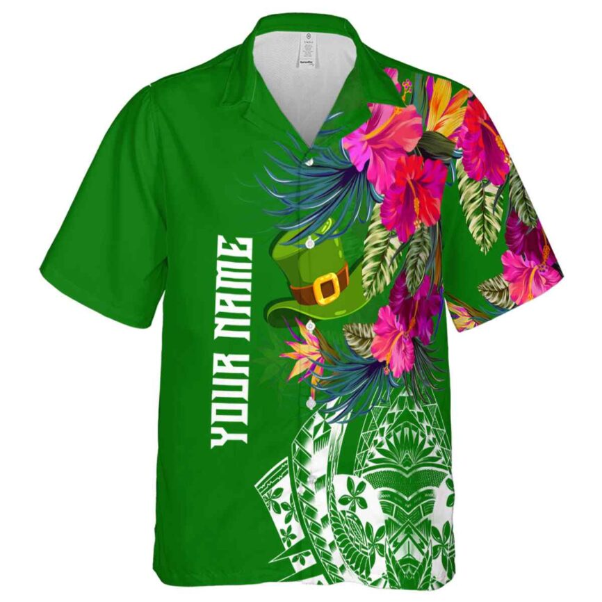 Personalized St Patricks Day Polynesian Flowers Hawaiian Shirt Fashion forward