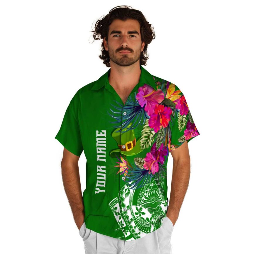Personalized St Patricks Day Polynesian Flowers Hawaiian Shirt New Arrival