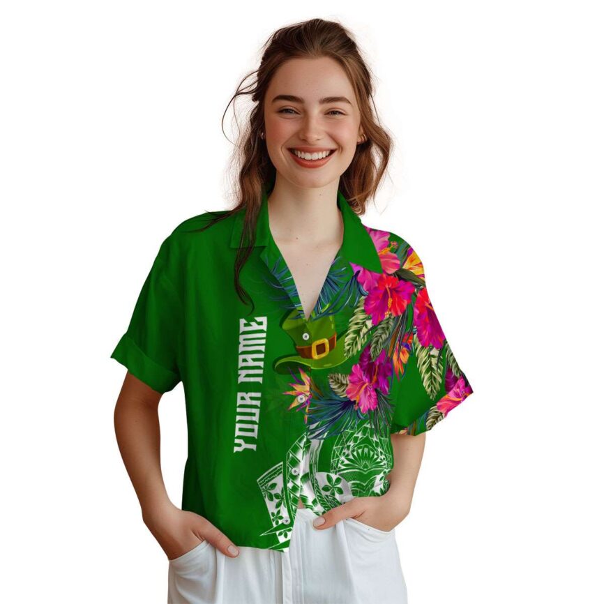 Personalized St Patricks Day Polynesian Flowers Hawaiian Shirt Top rated