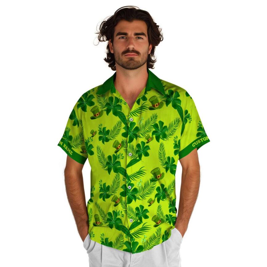 Personalized St Patricks Day Tropical Flower Hawaiian Shirt New Arrival