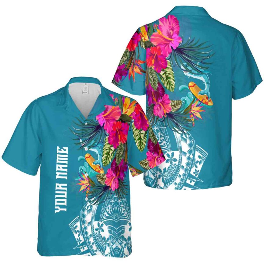 Personalized Summer Polynesian Flowers Hawaiian Shirt Premium grade