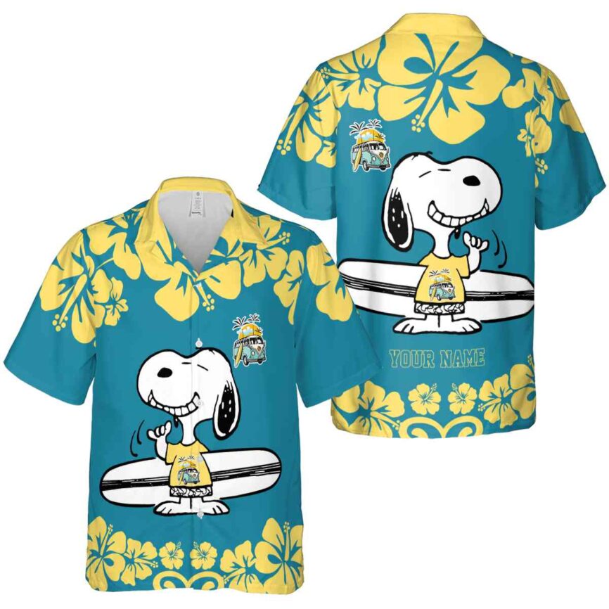 Personalized Summer Surfing Snoopy Hawaiian Shirt Premium grade