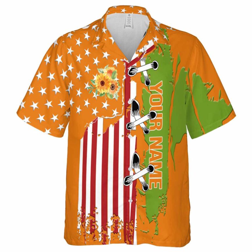 Personalized Sunflower Flag Stitches Hawaiian Shirt Fashion forward