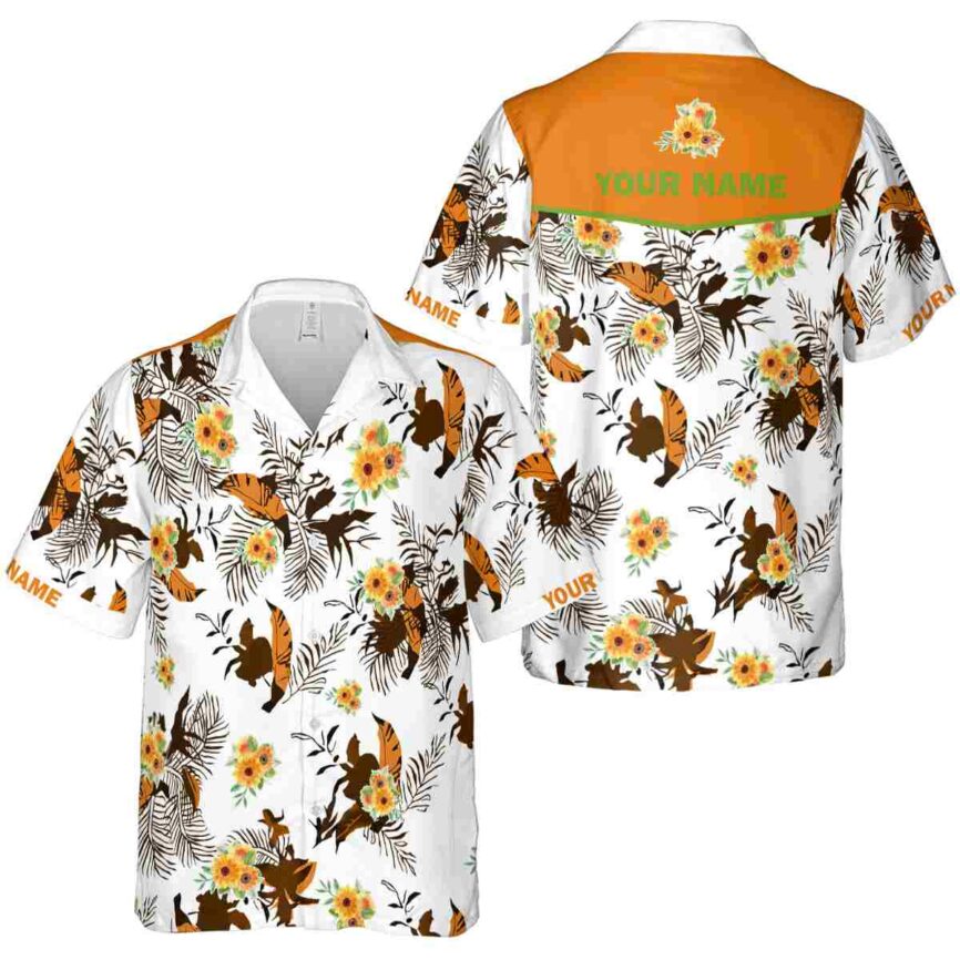Personalized Sunflower Leafy Accents Hawaiian Shirt Premium grade