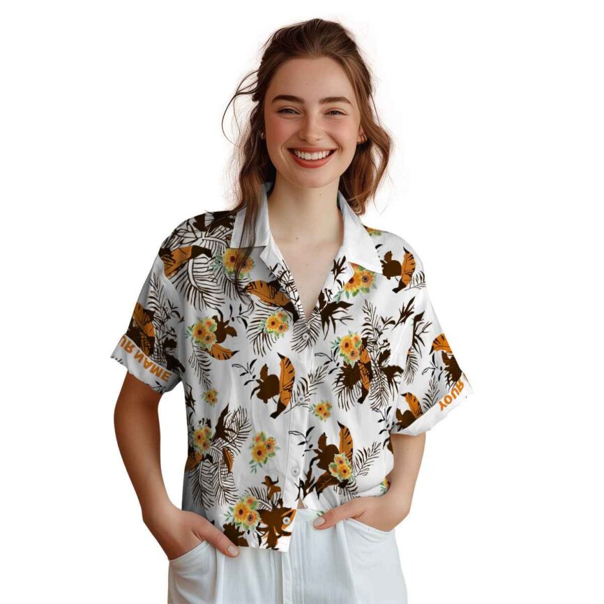 Personalized Sunflower Leafy Accents Hawaiian Shirt Top rated