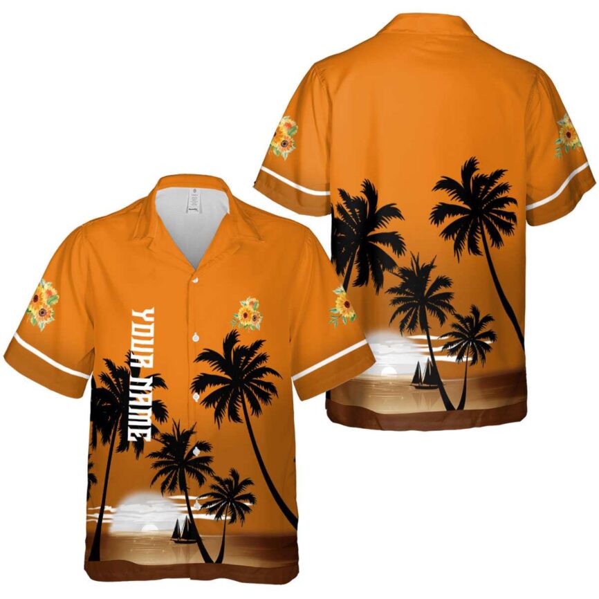 Personalized Sunflower Ocean Sunset Hawaiian Shirt Premium grade