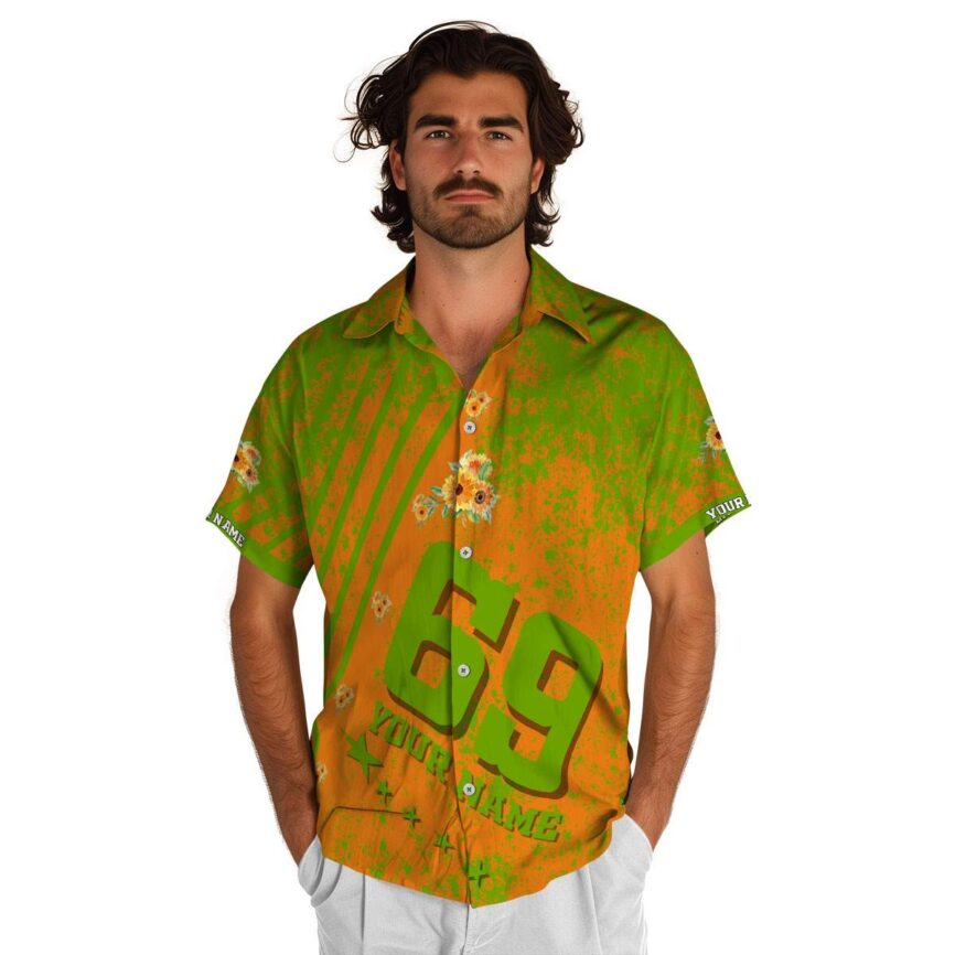Personalized Sunflower Stripe Burst Hawaiian Shirt New Arrival