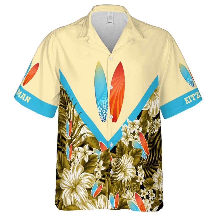 Personalized Surf Bold Floral Number Hawaiian Shirt Fashion forward