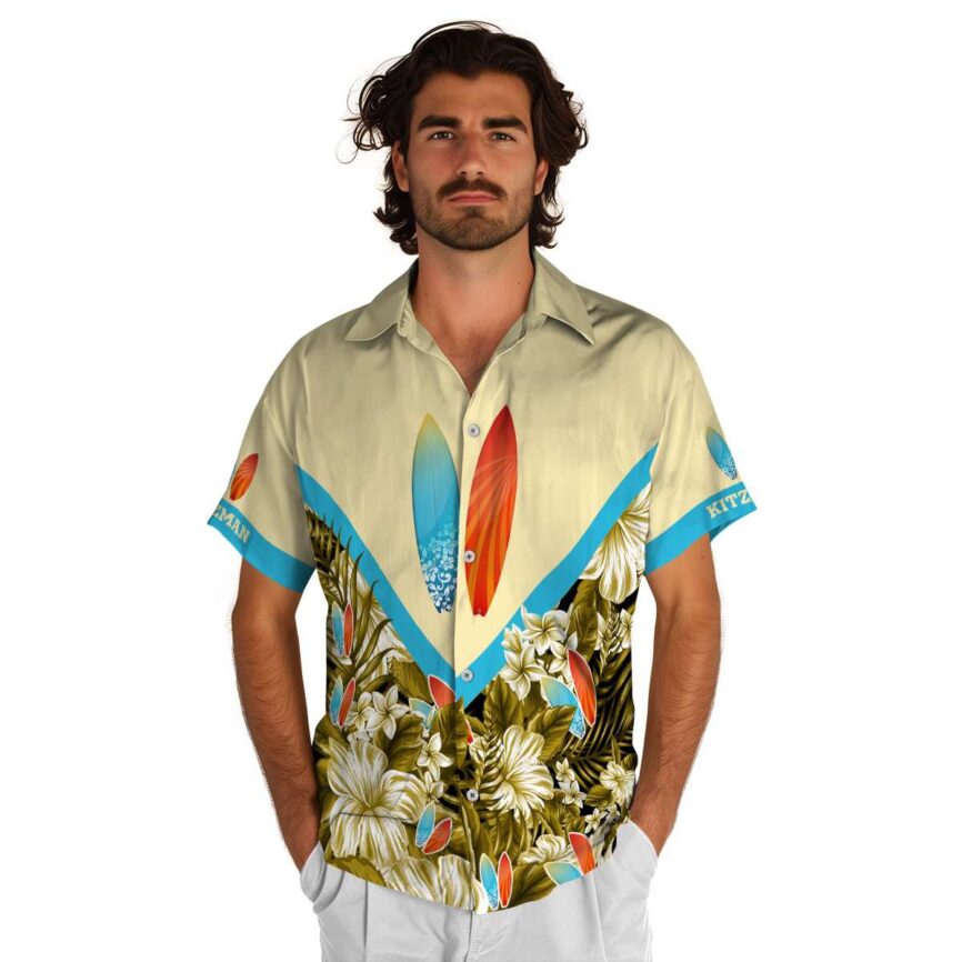 Personalized Surf Bold Floral Number Hawaiian Shirt New Arrival