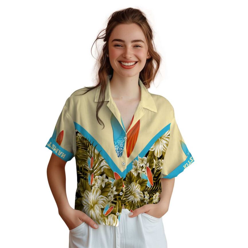 Personalized Surf Bold Floral Number Hawaiian Shirt Top rated