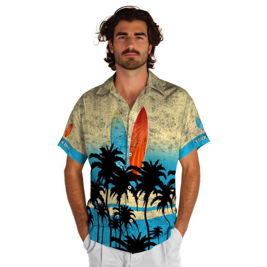 Personalized Surf Sunset Gradient Hawaiian Shirt New Arrival
