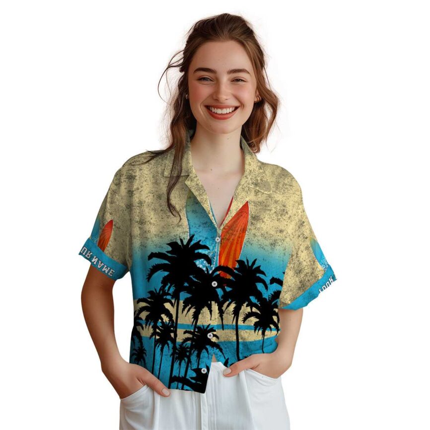 Personalized Surf Sunset Gradient Hawaiian Shirt Top rated