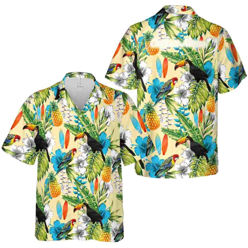 Personalized Surf Toucan Bird Hawaiian Shirt Premium grade