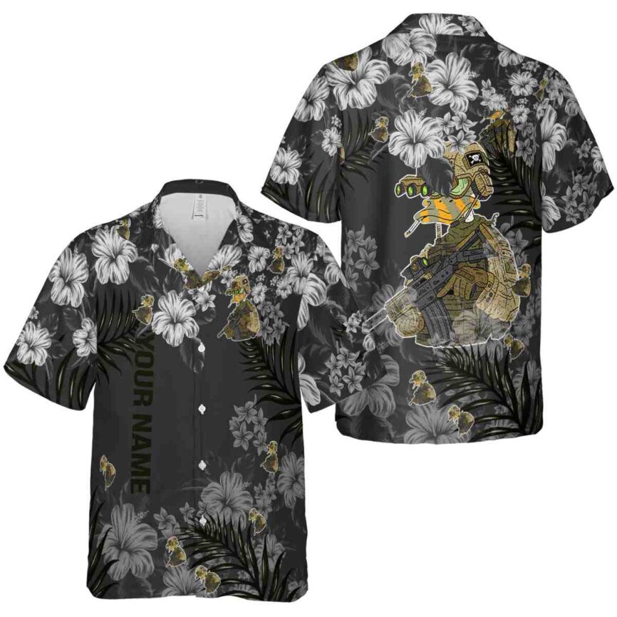 Personalized Tactical Hibiscus Pattern Hawaiian Shirt Premium grade