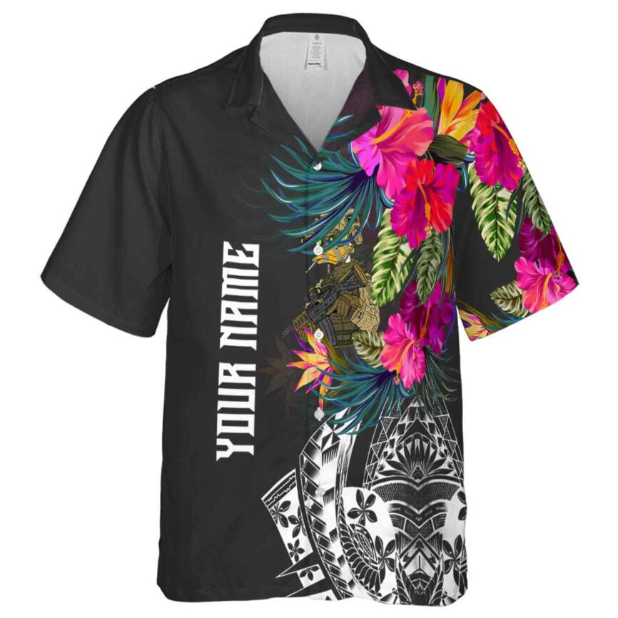 Personalized Tactical Polynesian Flowers Hawaiian Shirt Fashion forward
