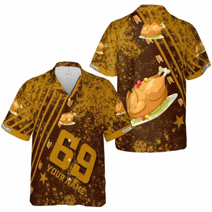 Personalized Thanksgiving Stripe Burst Hawaiian Shirt Premium grade