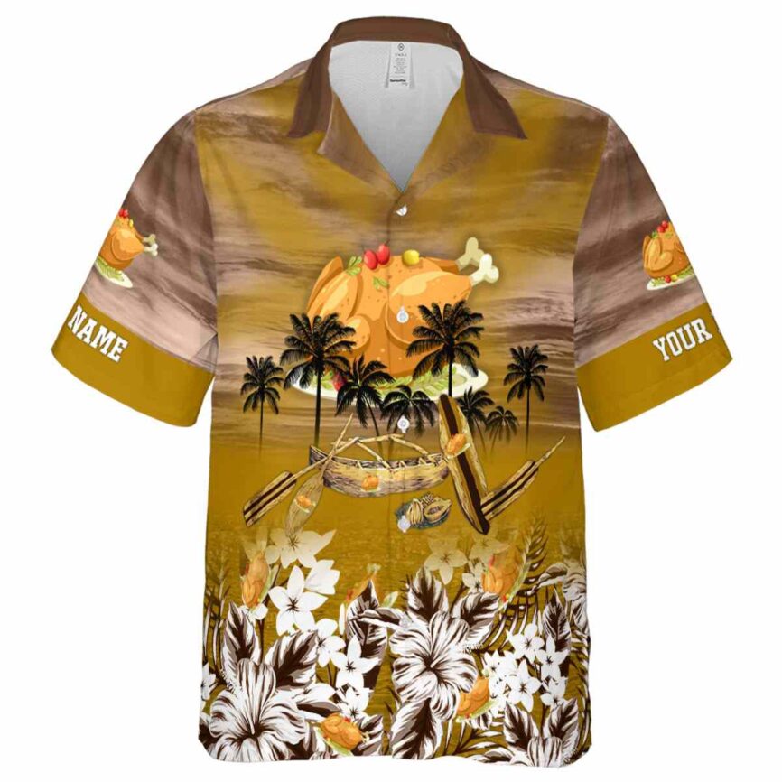 Personalized Thanksgiving Sunset Beach Canoe Hawaiian Shirt Fashion forward