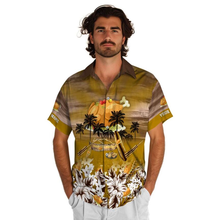 Personalized Thanksgiving Sunset Beach Canoe Hawaiian Shirt New Arrival