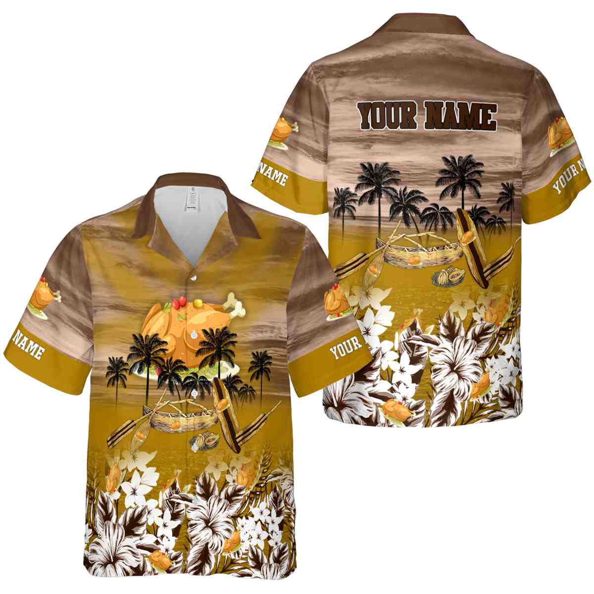 Personalized Thanksgiving Sunset Beach Canoe Hawaiian Shirt Premium grade Personalized Thanksgiving Sunset Beach Canoe Hawaiian Shirt Premium grade