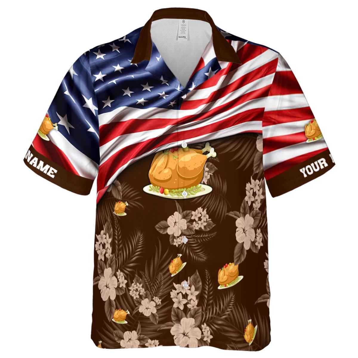 Personalized Thanksgiving US Flag Themed Hawaiian Shirt Fashion forward Personalized Thanksgiving US Flag Themed Hawaiian Shirt Fashion forward