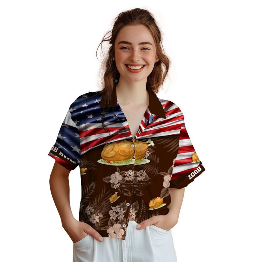 Personalized Thanksgiving US Flag Themed Hawaiian Shirt Top rated