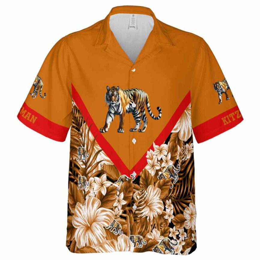 Personalized Tiger Bold Floral Number Hawaiian Shirt Fashion forward