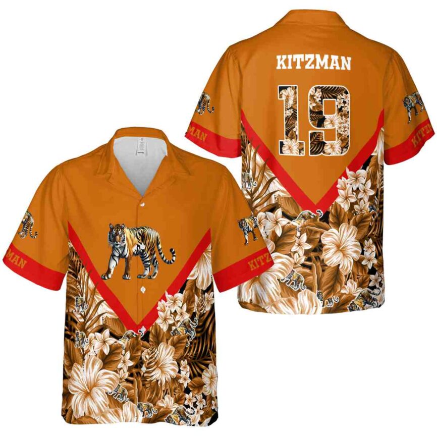 Personalized Tiger Bold Floral Number Hawaiian Shirt Premium grade
