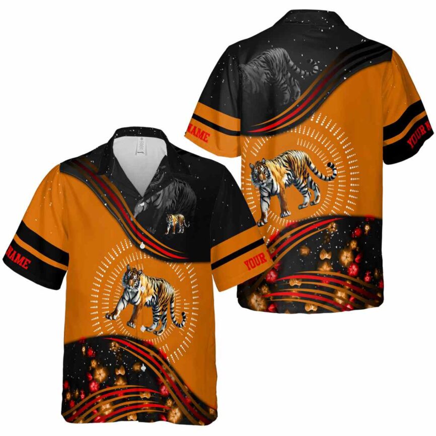 Personalized Tiger Dynamic Swirl Hawaiian Shirt Premium grade