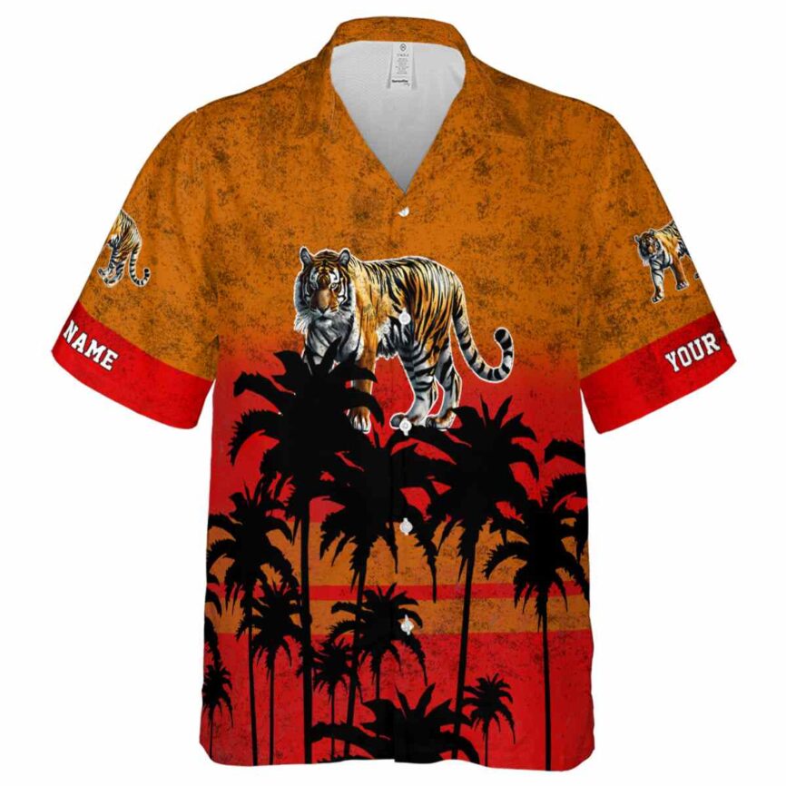 Personalized Tiger Sunset Gradient Hawaiian Shirt Fashion forward