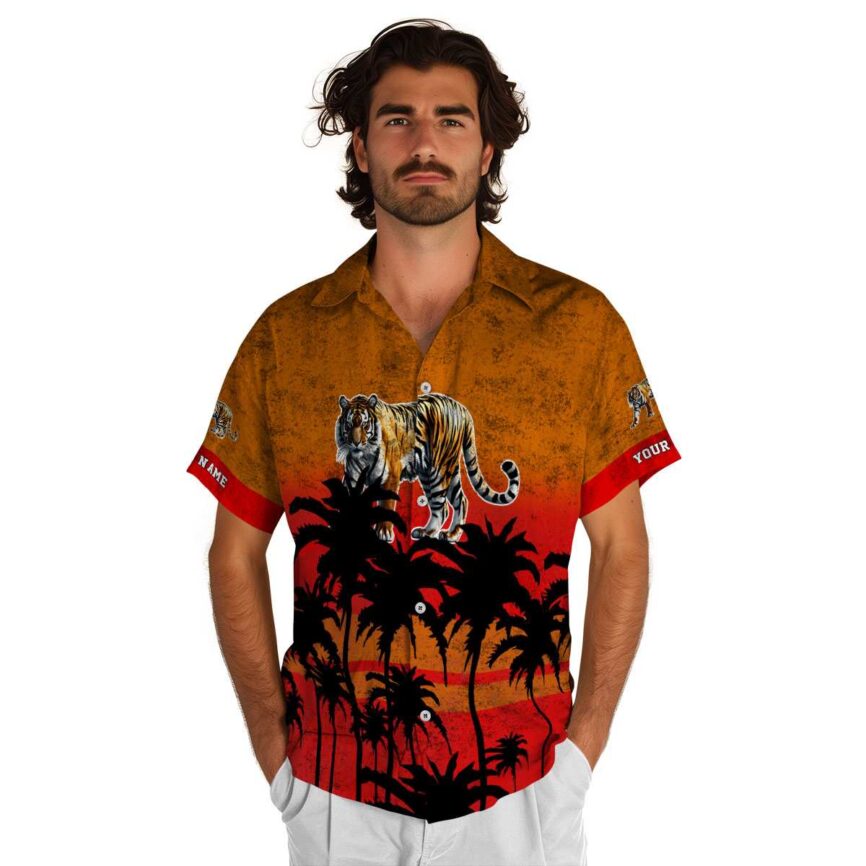 Personalized Tiger Sunset Gradient Hawaiian Shirt New Arrival