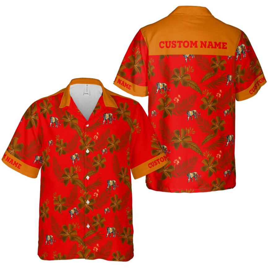 Personalized Tiger Tropical Flower Hawaiian Shirt Premium grade