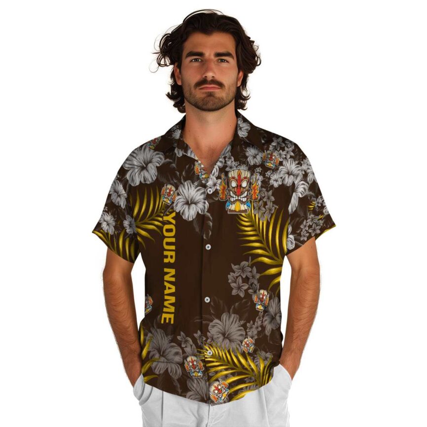 Personalized Tiki Hibiscus Pattern Hawaiian Shirt New Arrival