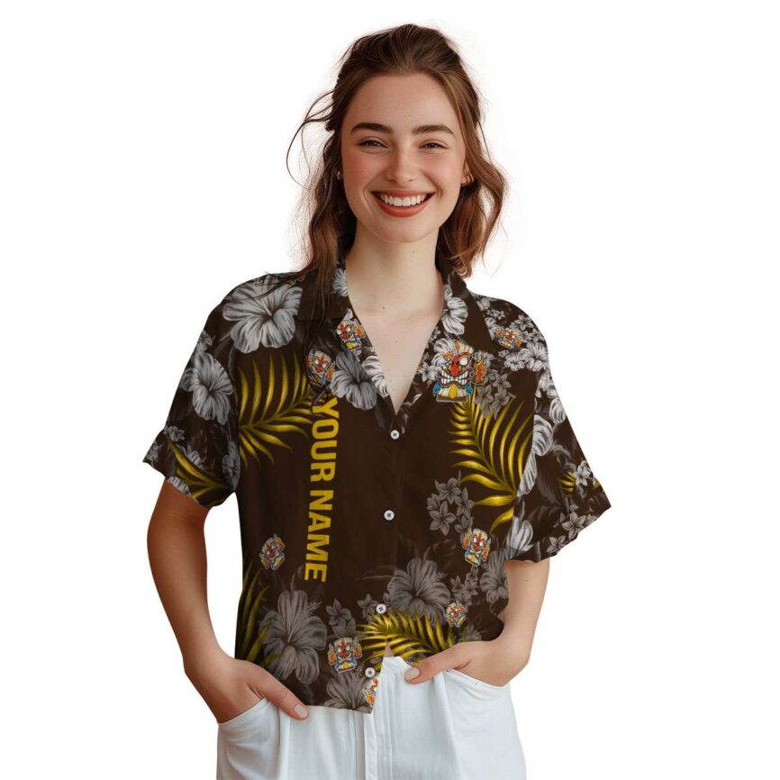 Personalized Tiki Hibiscus Pattern Hawaiian Shirt Top rated
