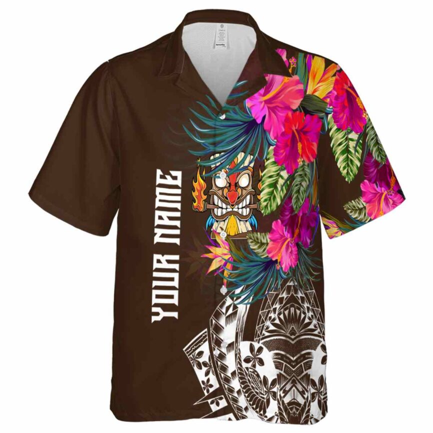 Personalized Tiki Polynesian Flowers Hawaiian Shirt Fashion forward
