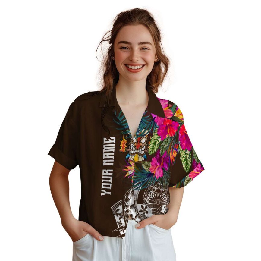 Personalized Tiki Polynesian Flowers Hawaiian Shirt Top rated