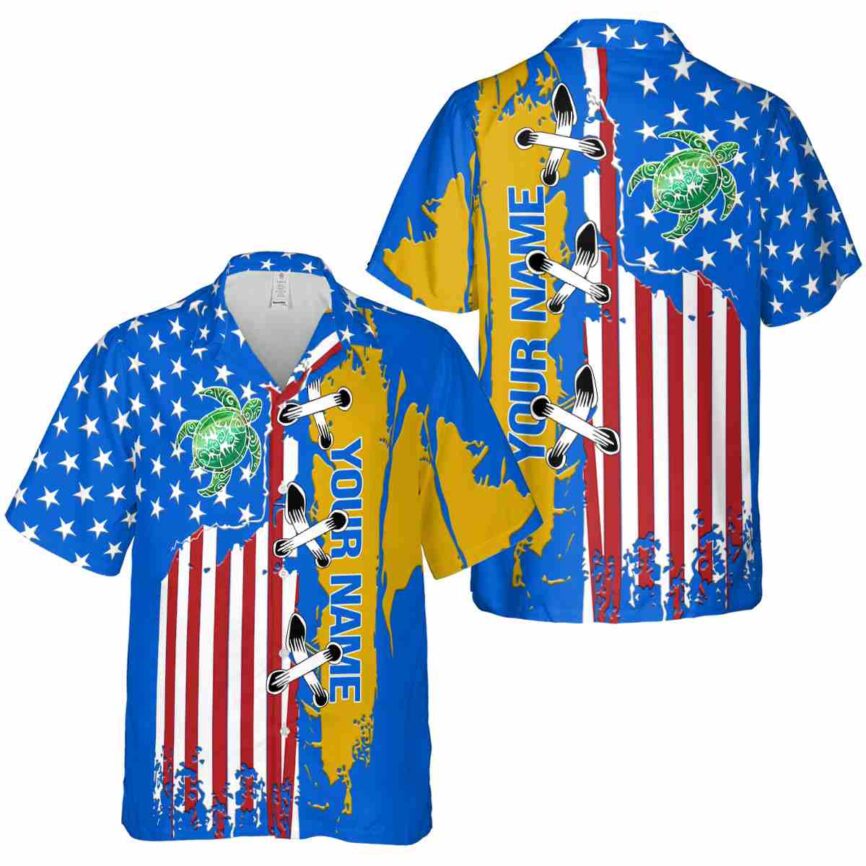 Personalized Tribal Flag Stitches Hawaiian Shirt Premium grade