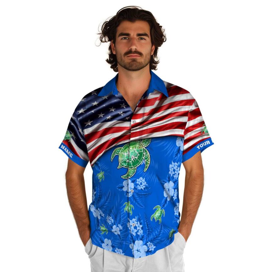 Personalized Tribal US Flag Themed Hawaiian Shirt New Arrival
