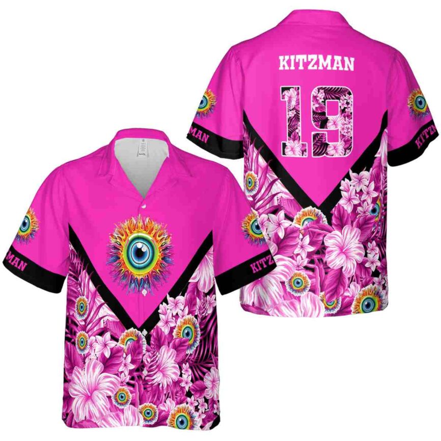 Personalized Trippy Bold Floral Number Hawaiian Shirt Premium grade