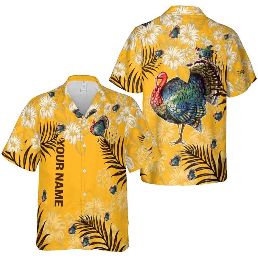 Personalized Turkey Hibiscus Pattern Hawaiian Shirt Premium grade