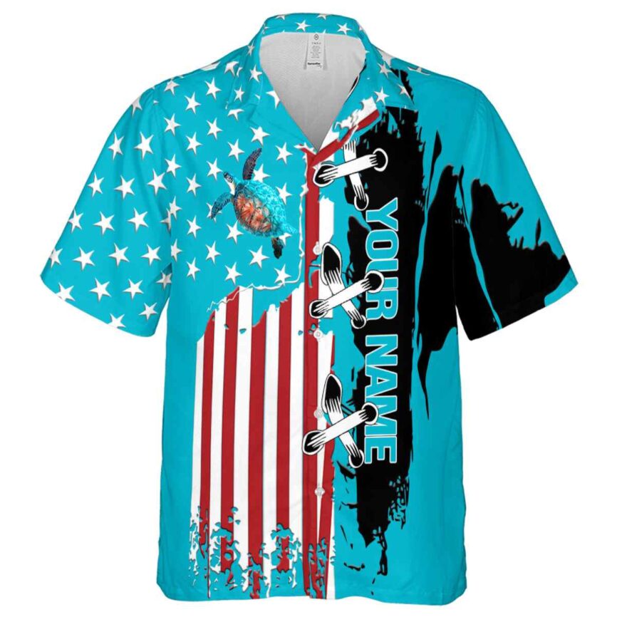 Personalized Turtle Flag Stitches Hawaiian Shirt Fashion forward