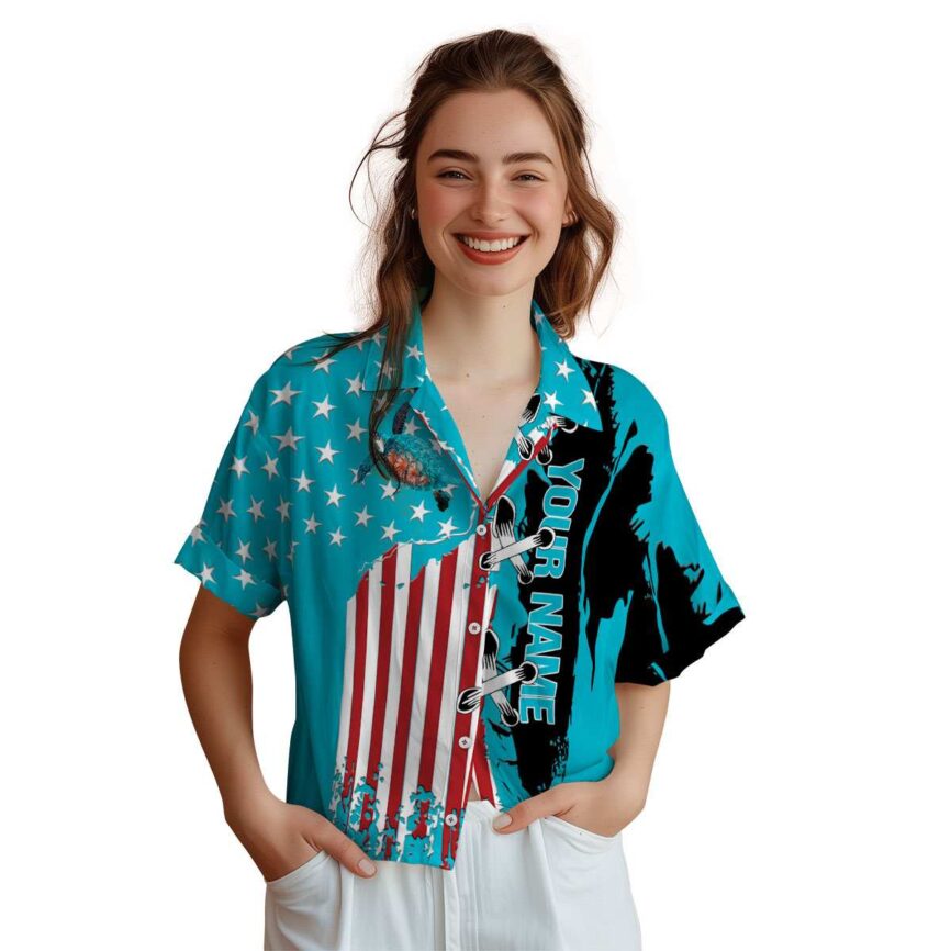 Personalized Turtle Flag Stitches Hawaiian Shirt Top rated