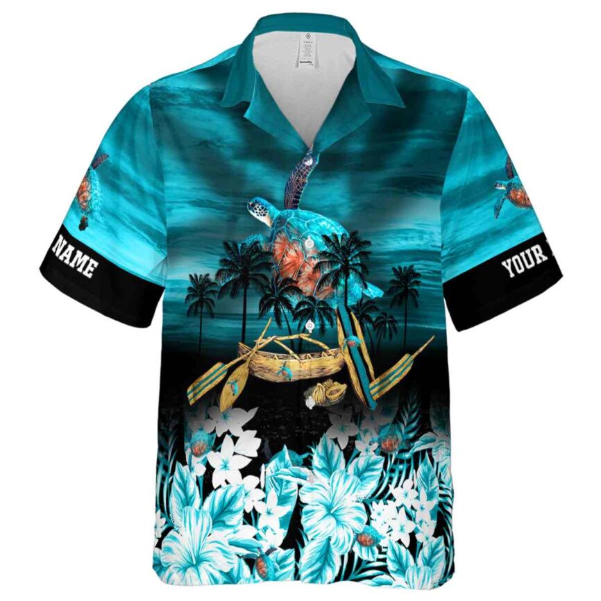 Personalized Turtle Sunset Beach Canoe Hawaiian Shirt Fashion forward