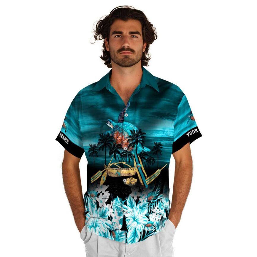 Personalized Turtle Sunset Beach Canoe Hawaiian Shirt New Arrival