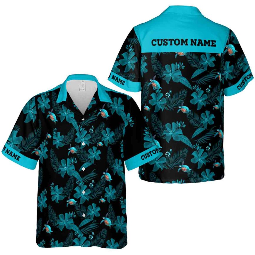 Personalized Turtle Tropical Flower Hawaiian Shirt Premium grade
