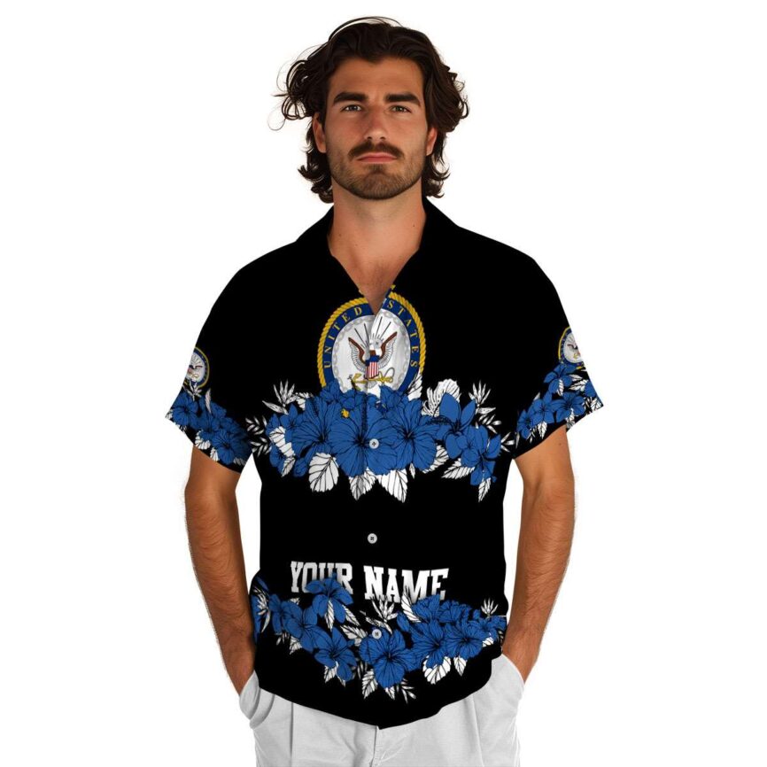 Personalized US Navy Hibiscus Band Hawaiian Shirt New Arrival